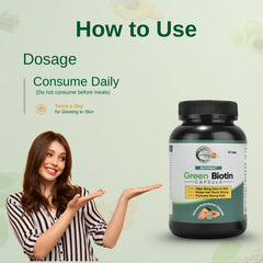 Savimant Green Biotin Capsules – Biotin Supplement for Hair Growth, Strong Nails & Glowing Skin for Men & Women