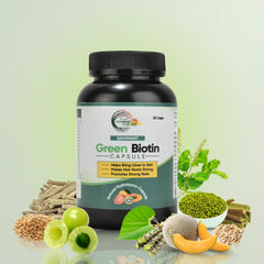 Savimant Green Biotin Capsules – Biotin Supplement for Hair Growth, Strong Nails & Glowing Skin for Men & Women
