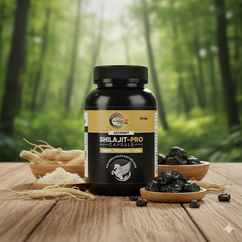 Savimant Shilajit Pro Capsules – Ayurvedic Energy, Stamina & Vitality Booster with Fulvic Acid & 80+ Minerals for Men